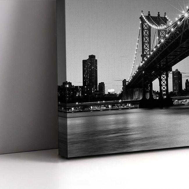 Πίνακας σε καμβά Νέα Υόρκη γέφυρα, Manhattan bridge grayscale