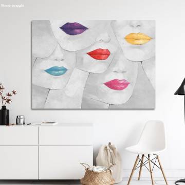 Canvas print Lips and colours