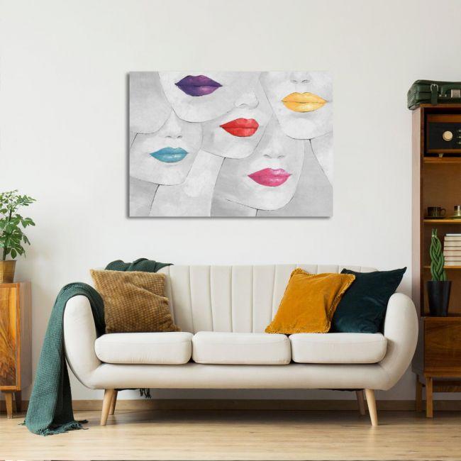 Canvas print Lips and colours