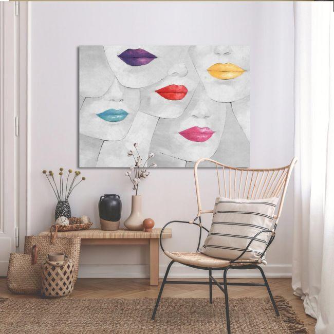 Canvas print Lips and colours
