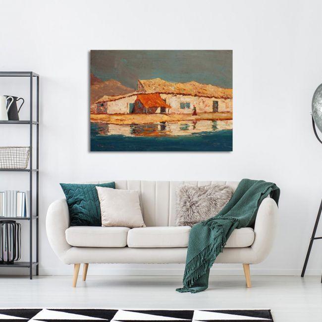 Canvas printOld fisherman's house near water, Oikonomou