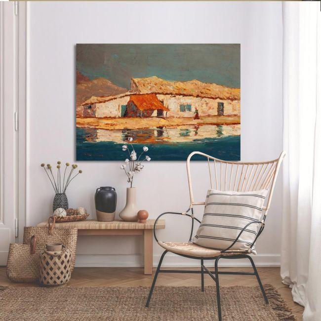 Canvas printOld fisherman's house near water, Oikonomou