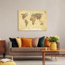 Canvas print World map textured vintage