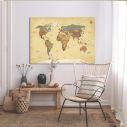 Canvas print World map textured vintage