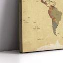 Canvas print World map textured vintage