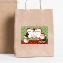 Christmas sticker label, Santa, personalized