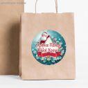 Christmas sticker label, Santa, star