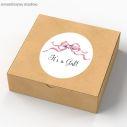 Sticker label It's a girl pink bow