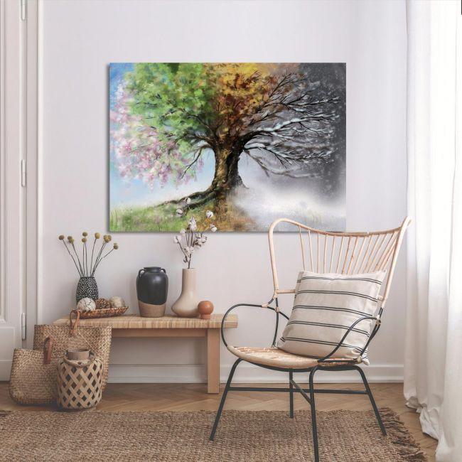 Πίνακας σε καμβά Δέντρο εποχές, Four season tree