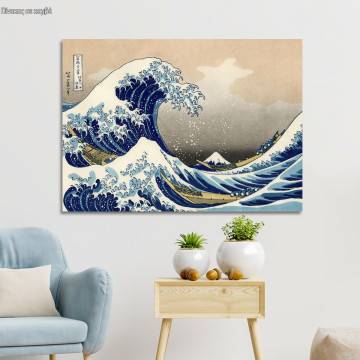 Canvas print The great wave off Kanagawa, Hokusai K.
