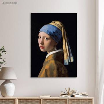 Canvas print Girl with pearl earring, Vermeer Johannes