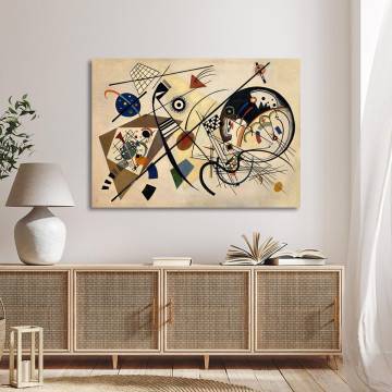 Πίνακας ζωγραφικής Transverse line Kandinsky W. Καμβάς τελαρωμένος Όψη 1 2