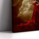 Πίνακας σε καμβά Woman in red dress, πανοραμικός