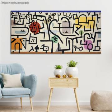 Canvas print Rich harbour, Klee P panoramic