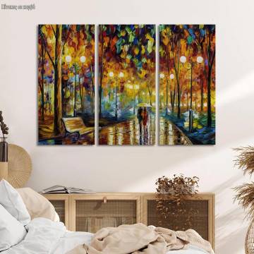 Canvas print Rain reflections,3 panels