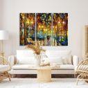Canvas print Rain reflections,3 panels