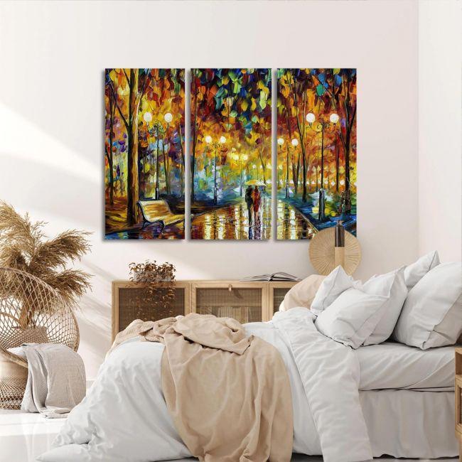 Canvas print Rain reflections,3 panels