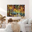 Canvas print Rain reflections,3 panels