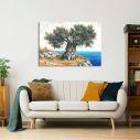 Canvas print Olive tree by the sea