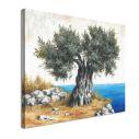 Canvas print Olive tree by the sea