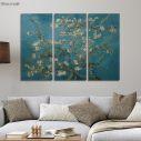 Canvas print Blossoming almond tree, Vincent van Gogh, 3 panels