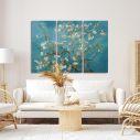 Canvas print Blossoming almond tree, Vincent van Gogh, 3 panels