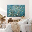 Canvas print Blossoming almond tree, Vincent van Gogh, 3 panels
