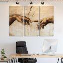 Canvas print The creation of Adam, Michelangelo,3 panels