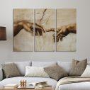 Canvas print The creation of Adam, Michelangelo,3 panels