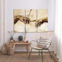 Canvas print The creation of Adam, Michelangelo,3 panels