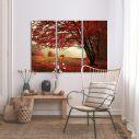 Canvas print Red forest,3 panels