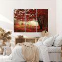 Canvas print Red forest,3 panels