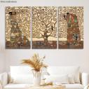 Canvas print Tree of life, Klimt Gustav,3 panels