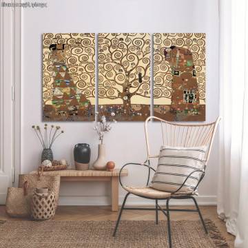 Canvas print Tree of life, Klimt Gustav,3 panels 2