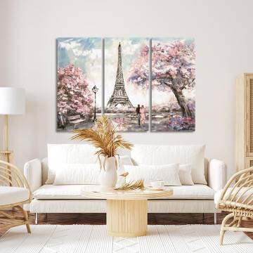 Canvas print Paris, Street View of Paris,3 panels 2