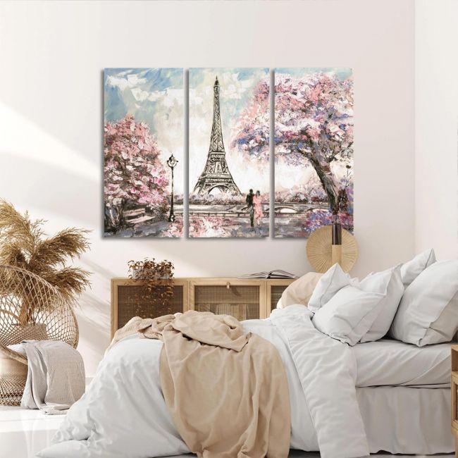 Canvas print Paris, Street View of Paris,3 panels