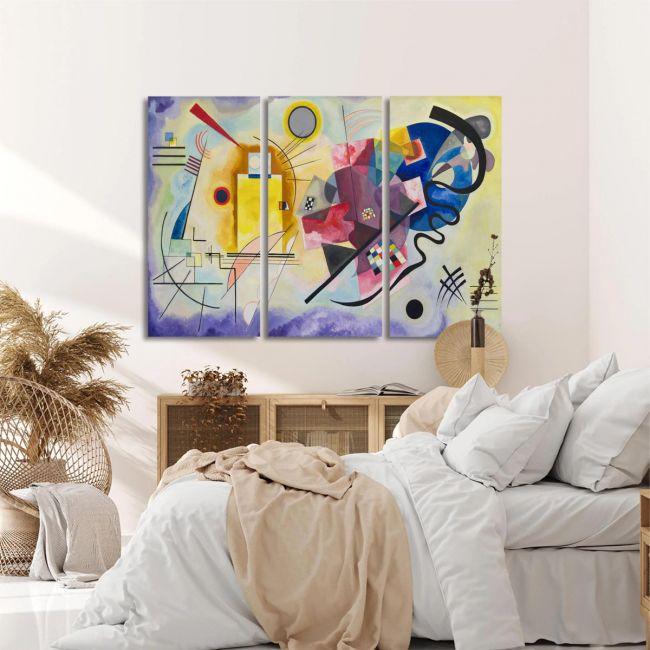 Πίνακας σε καμβά Yellow red blue, W. Kandinsky, τρίπτυχος