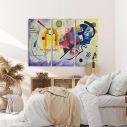 Πίνακας σε καμβά Yellow red blue, W. Kandinsky, τρίπτυχος