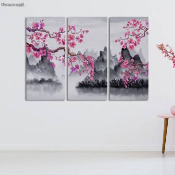 Canvas print Spring Japanese scenery,3 panels