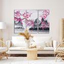 Canvas print Spring Japanese scenery,3 panels