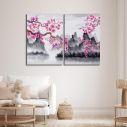 Canvas print Spring Japanese scenery, two panels