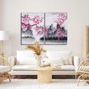 Canvas print Spring Japanese scenery, two panels