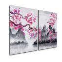 Canvas print Spring Japanese scenery, two panels