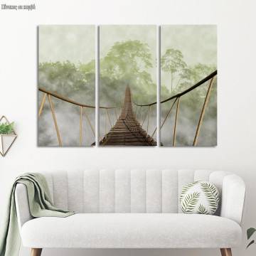 Πίνακας σε καμβά Jungle bridge, τρίπτυχος