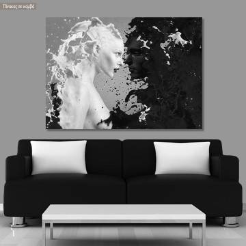 Canvas print Milk and coffee, grayscale