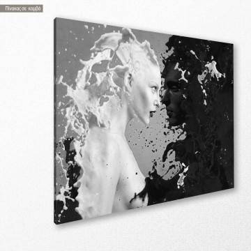 Canvas print Milk and coffee grayscale Framed canvas View 1 2