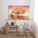 Canvas print Autumn wind tree,3 panels