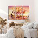 Canvas print Autumn wind tree,3 panels
