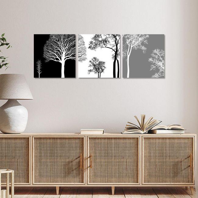 Πίνακας σε καμβά Δέντρα, Trees, τρίπτυχος 4