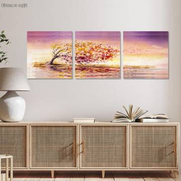 Canvas print Autumn wind,3 panels